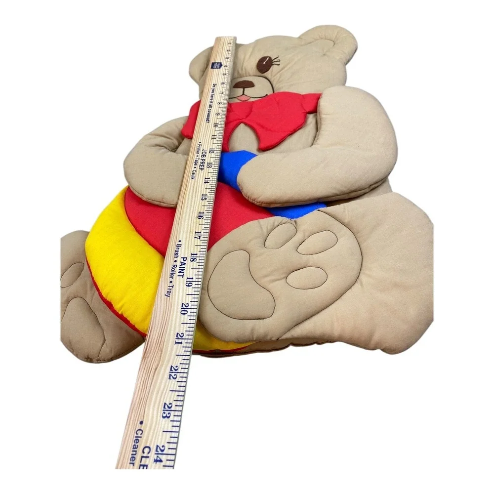 Vintage 90s Bear Flat Plush Wall Hanging Nursery Decor Infant Retro‎ Baby Room